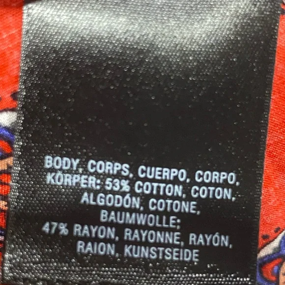 Anthropologie Maeve Red Medallion Smocked Peplum Tank Top cotton blend size S - Picture 6 of 6